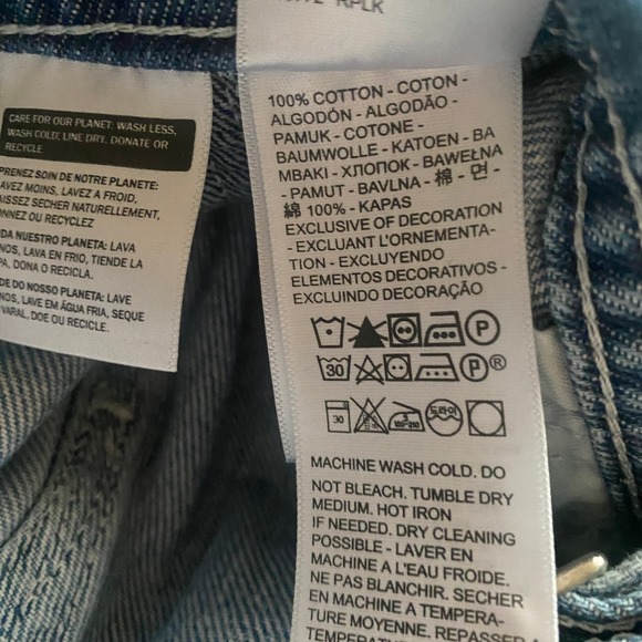 Levis Overalls Womens Small Baggy Denim Shortalls Overalls Distressed Blue boho - Picture 10 of 10